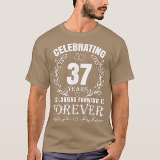 かわいい結婚カップル37周年結婚した Tシャツ