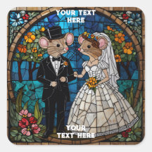 かわいい結婚ネズミのカップル