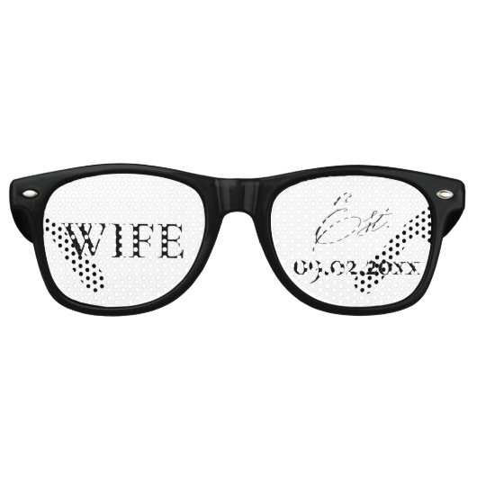 かわいい結婚ノベルティの形見の妻 レトロサングラス (正面)