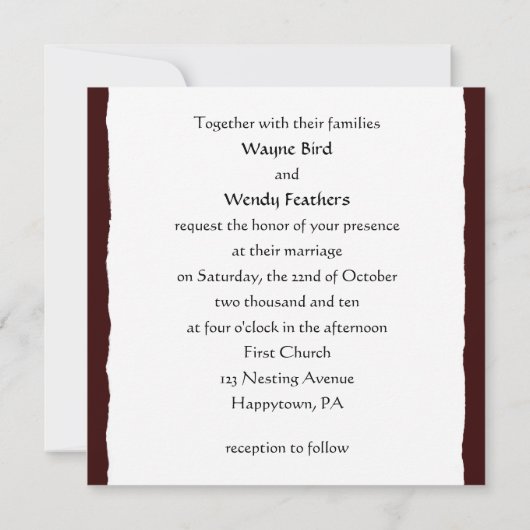 かわいい結婚フクロウの新郎新婦がデートを守る セーブザデート (裏面)