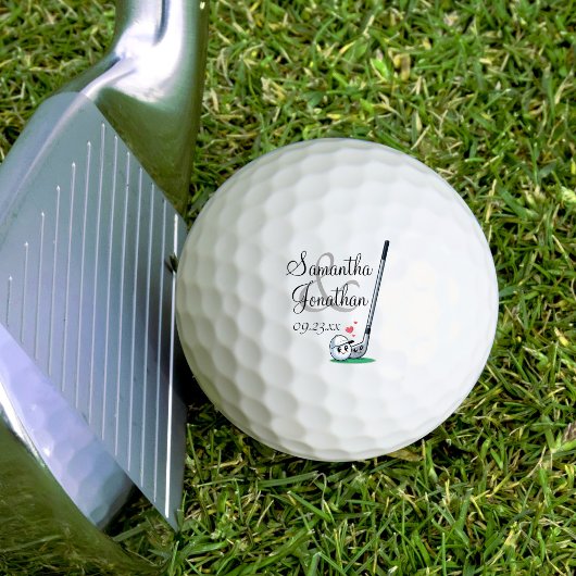 かわいい結婚ロマンチックなカップルの名前 ゴルフボール