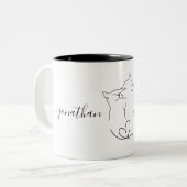 かわいい結婚婚約パーティ猫カップルのプレゼント ツートーンマグカップ (正面左)