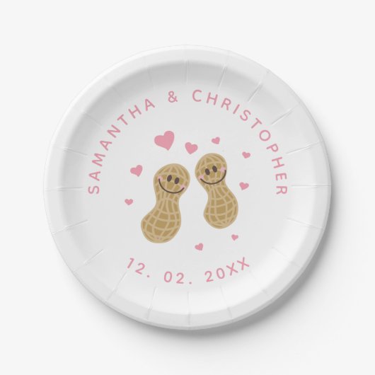 かわいい結婚式おもしろいの思い出 ペーパープレート (正面)