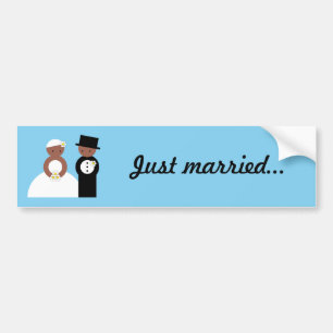 かわいい結婚式のカップル バンパーステッカー