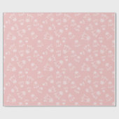 かわいい結婚式のバラの花のブライズメイドギフト ピンク シームレス ラッピングペーパー (フラット)