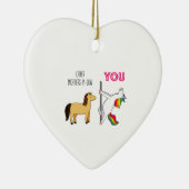 かわいい結婚式の引き出物義理の母ユニコーンおもしろい セラミックオーナメント (右)