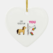 かわいい結婚式の引き出物義理の母ユニコーンおもしろい セラミックオーナメント (正面)