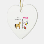 かわいい結婚式の引き出物義理の母ユニコーンおもしろい セラミックオーナメント (左)