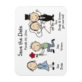 かわいい結婚式は日付の磁石を保存 マグネット (縦)