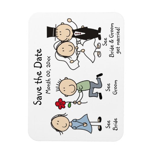 かわいい結婚式は日付の磁石を保存 マグネット (縦)