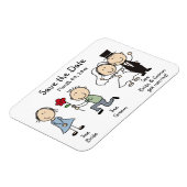 かわいい結婚式は日付の磁石を保存 マグネット (左側)