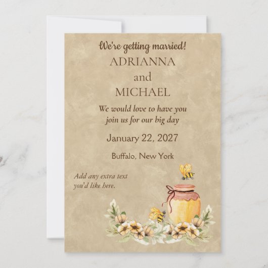 かわいい結婚式へ手頃デート限定 招待状 (裏面)