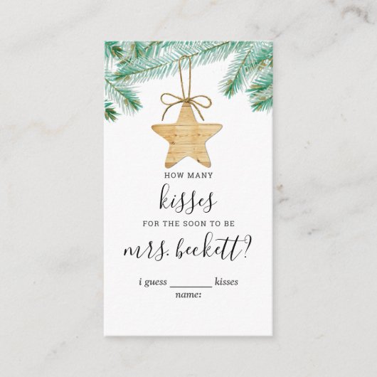 かわいい結婚式前お楽しみ会 推測のキッスゲーム エンクロージャーカード (正面)