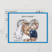 かわいい結婚式招待状日付カードを保存 案内ポストカード (正面/裏面)