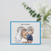 かわいい結婚式招待状日付カードを保存 案内ポストカード (スタンド正面)