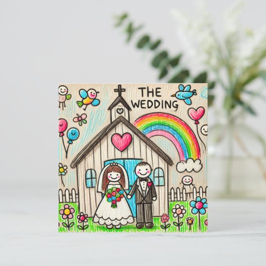 かわいい結婚式 招待状 (スタンド正面)