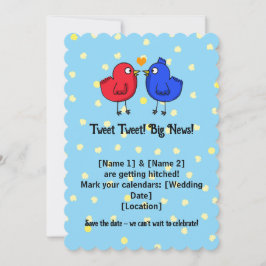 かわいい結婚愛鳥がデートを救う招待状 セーブザデート