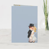 かわいい結婚漫画のカップルの招待と出欠 招待状 (裏面)