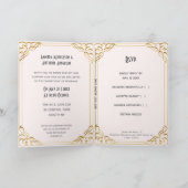 かわいい結婚漫画のカップルの招待と出欠 招待状 (内部)