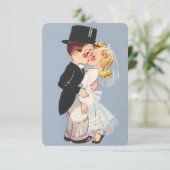 かわいい結婚漫画のカップル 招待状 (スタンド正面)