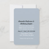 かわいい結婚漫画のカップル 招待状 (裏面)