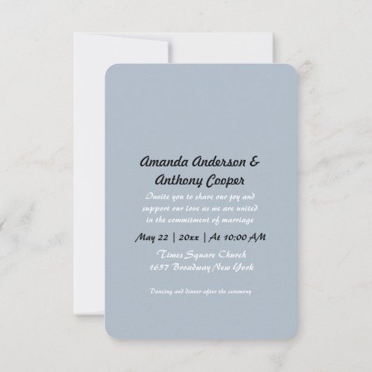 かわいい結婚漫画のカップル 招待状 (裏面)