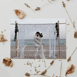 かわいい結婚脚本の写真サンキューカード 案内状