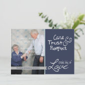 かわいい結婚記念日写真 愛 信頼 招待状 (スタンド正面)