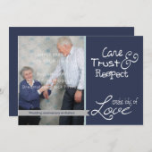 かわいい結婚記念日写真 愛 信頼 招待状 (正面/裏面)