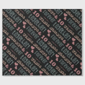 かわいい結婚10周年 ラッピングペーパー (フラット)