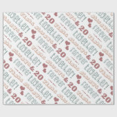 かわいい結婚20周年 ラッピングペーパー (フラット)