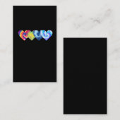かわいい絞り染めハートバレンタインデー 名刺 (正面/裏面)