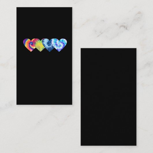 かわいい絞り染めハートバレンタインデー 名刺 (正面/裏面)