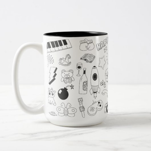 かわいい絵のマグカップ ツートーンマグカップ (左)