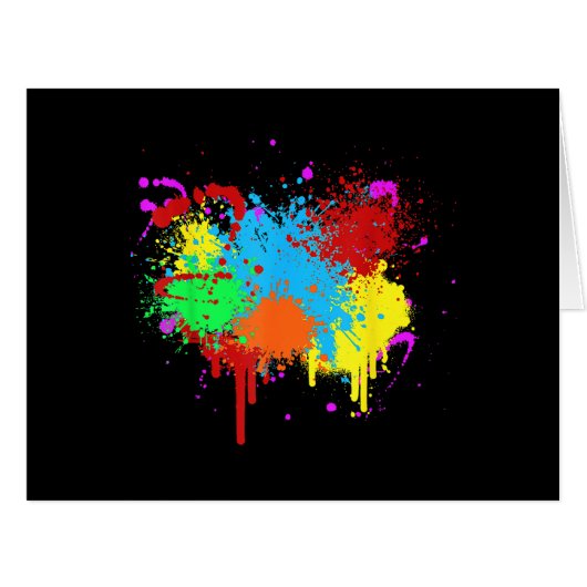 かわいい絵の具の飛沫ペイント抽象アートペイント (正面横)