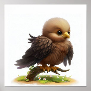 かわいい絵を描インペリアルイーグルのデジタル ポスター