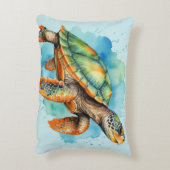 かわいい絵を描ウミガメ アクセントクッション (裏面(縦))