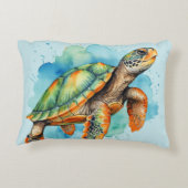 かわいい絵を描ウミガメ アクセントクッション (裏面)