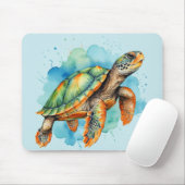 かわいい絵を描ウミガメ マウスパッド (マウス)