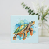 かわいい絵を描ウミガメ 招待状 (スタンド正面)