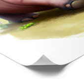 かわいい絵を描カバの3D水彩画 ポスター (角)