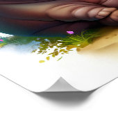 かわいい絵を描カバの3D水彩画 ポスター (角)