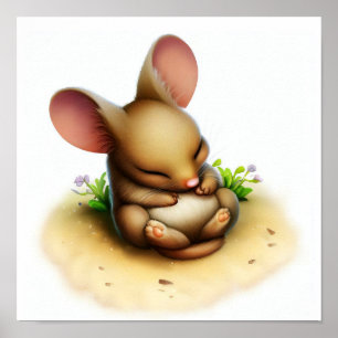 かわいい絵を描カンガルー・ラットのデジタル ポスター