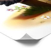 かわいい絵を描コウノトリのデジタル ポスター (角)