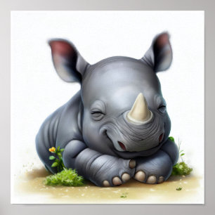 かわいい絵を描サイのデジタル ポスター