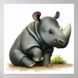 かわいい絵を描サイのデジタル ポスター