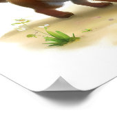 かわいい絵を描ジャッカルのデジタル ポスター (角)