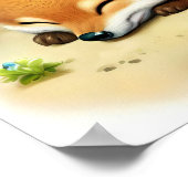 かわいい絵を描ジャッカルのデジタル ポスター (角)