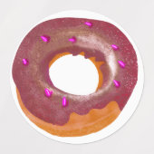 かわいい絵を描デジタルフレッシュ焼いたドーナツ ラベル (デザイン2)