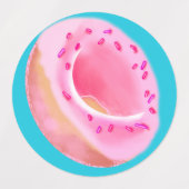 かわいい絵を描デジタルフレッシュ焼いたドーナツ ラベル (デザイン1)